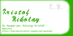 kristof mikolay business card